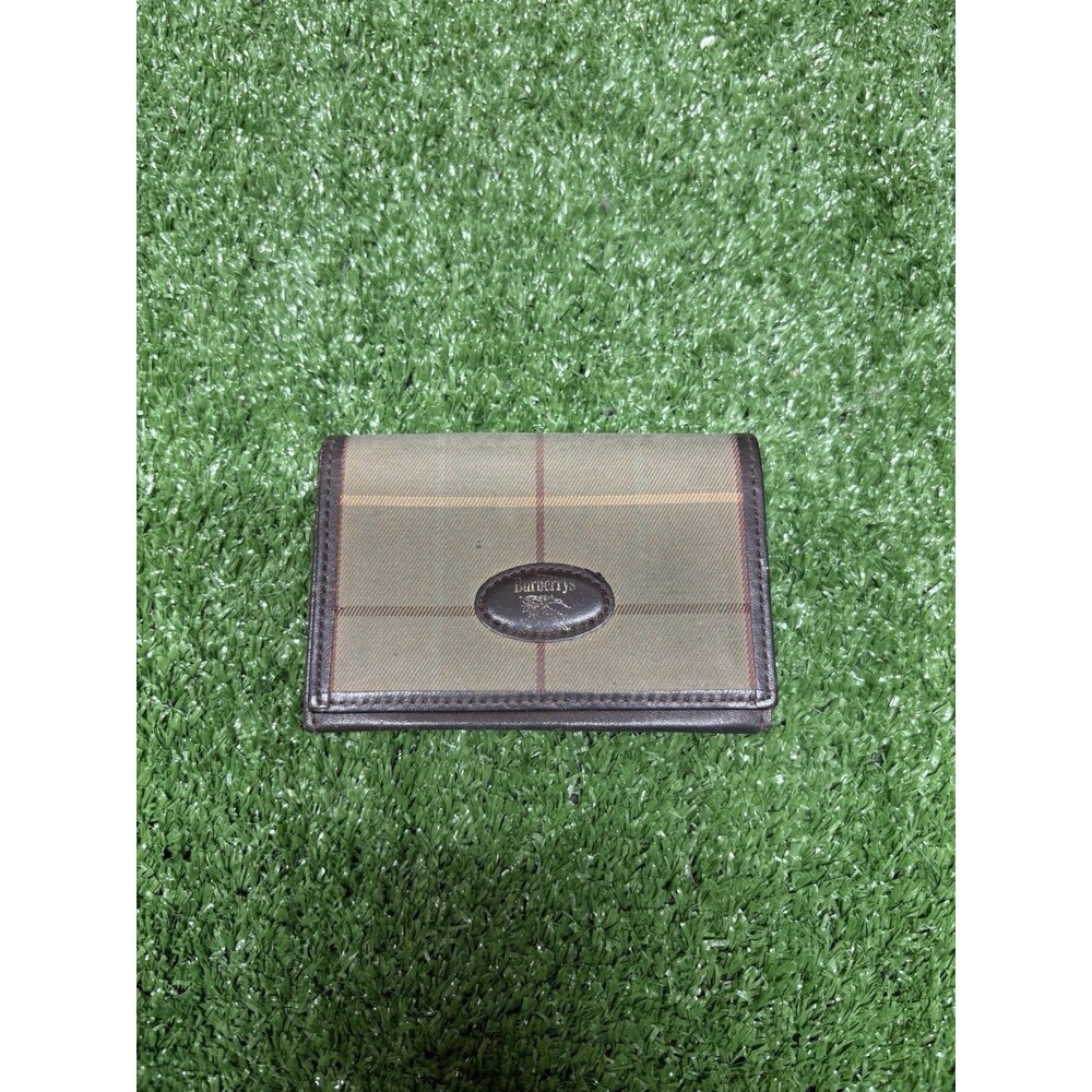 Vintage Burberrys Canvas Brown Beige Check Men's Womens Card Holder Wallet